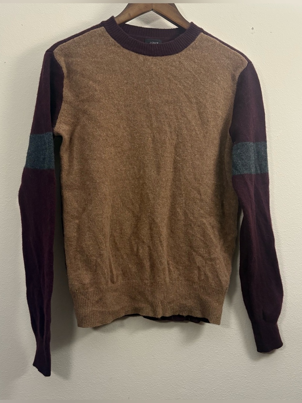 J. Crew Men’s 100% Lambswool Colorblock Crewneck Sweater mens M